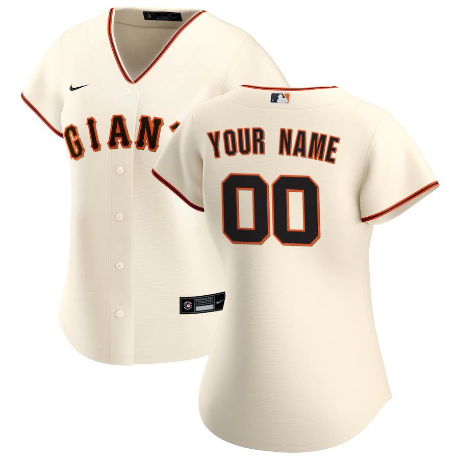 Womens San Francisco Giants Nike Cream Home Replica Custom MLB Jerseys->customized mlb jersey->Custom Jersey